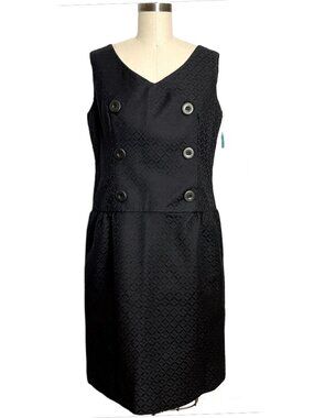 Vintage 60s Little Black Dress NWT ILGWU Arkay Mod Jacquard Sleeveless Cocktail